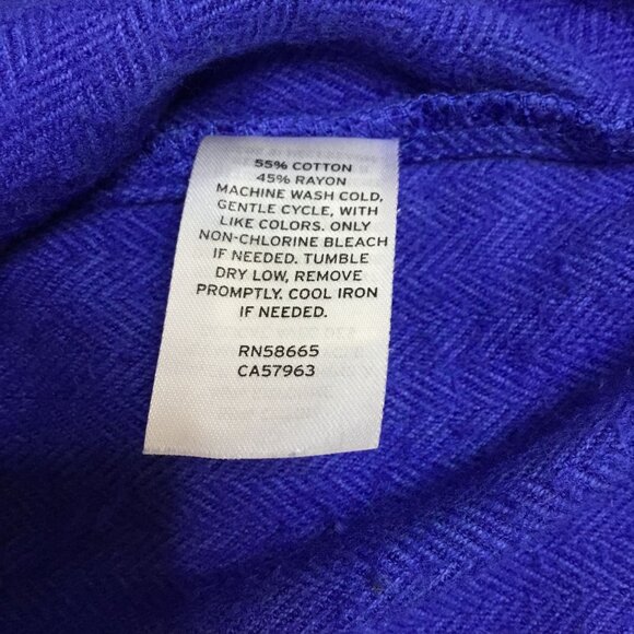 WILDFANG x BP Cobalt Blue Oversized Button Down Shirt 2X Boyfriend Relaxed Fit - Picture 6 of 7